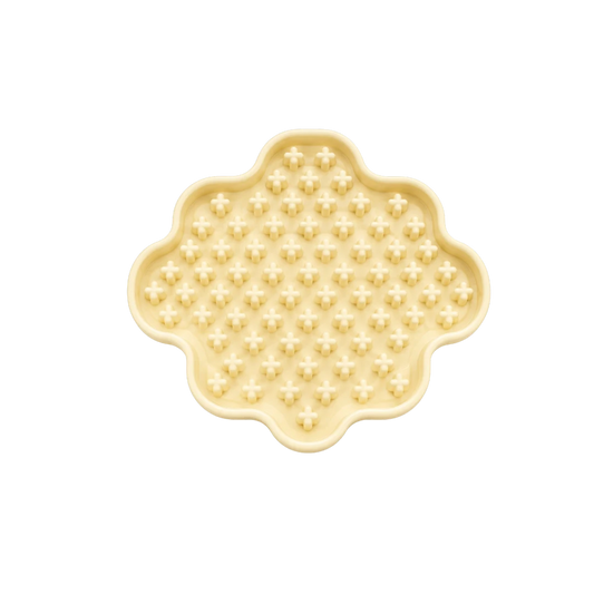 Bertiy Cream Silicone Flower-Shaped Lick Mat for Dogs & Cats