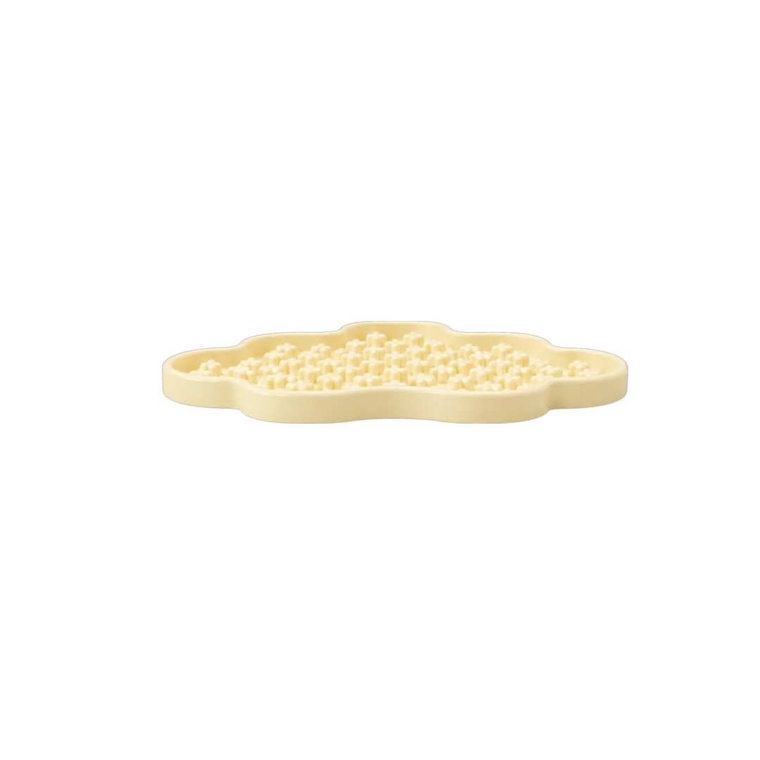 Bertiy Cream Silicone Flower-Shaped Lick Mat for Dogs & Cats