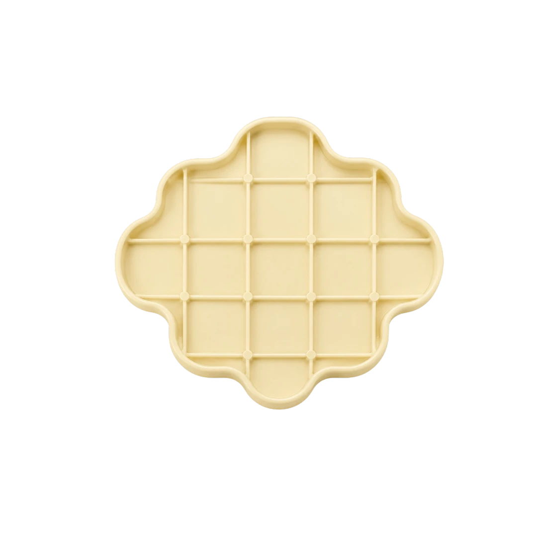 Bertiy Cream Silicone Flower-Shaped Lick Mat for Dogs & Cats
