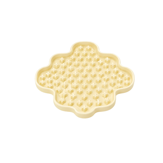 Bertiy Cream Silicone Flower-Shaped Lick Mat for Dogs & Cats