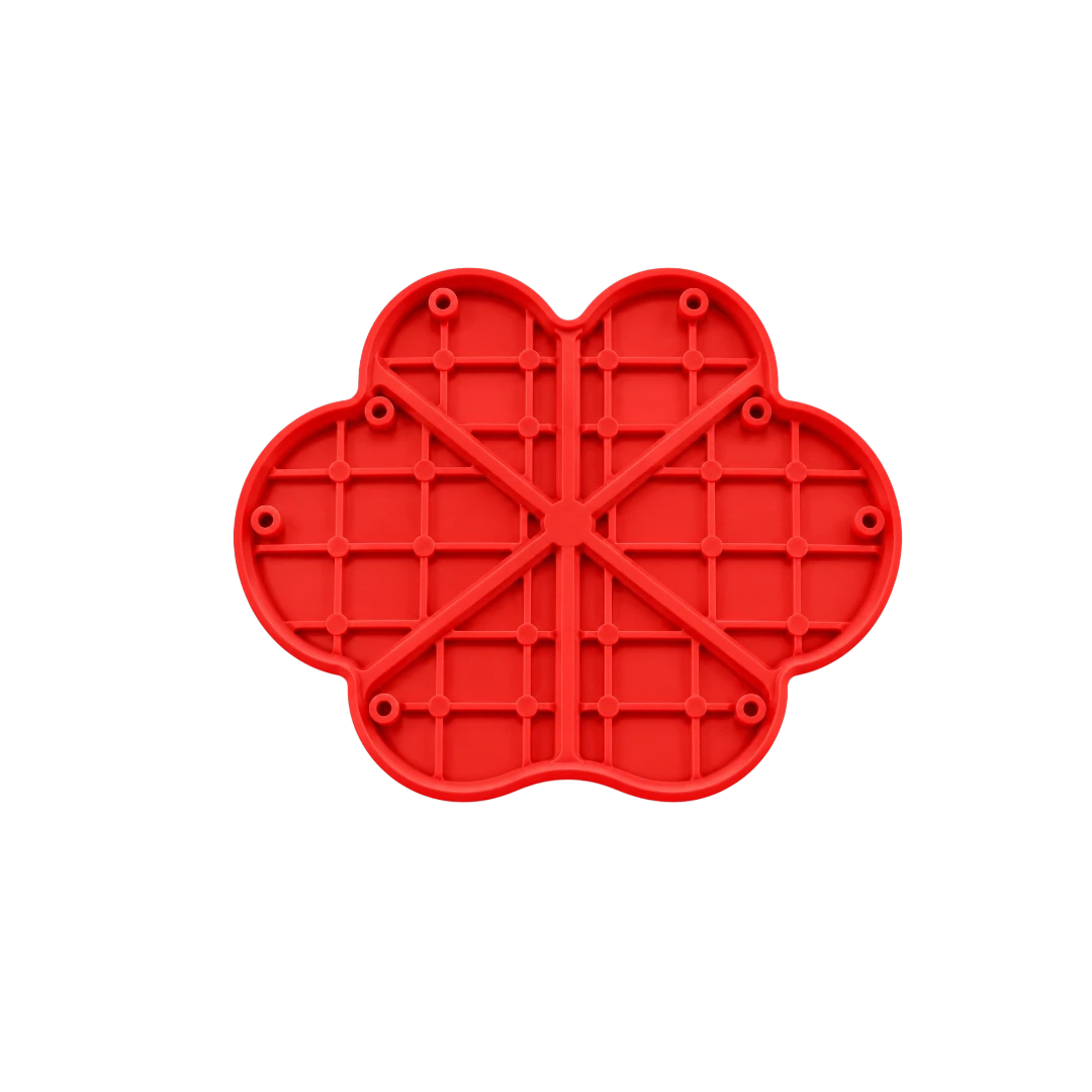 Bertiy Red Silicone Paw-Shaped Lick Mat for Dogs & Cats
