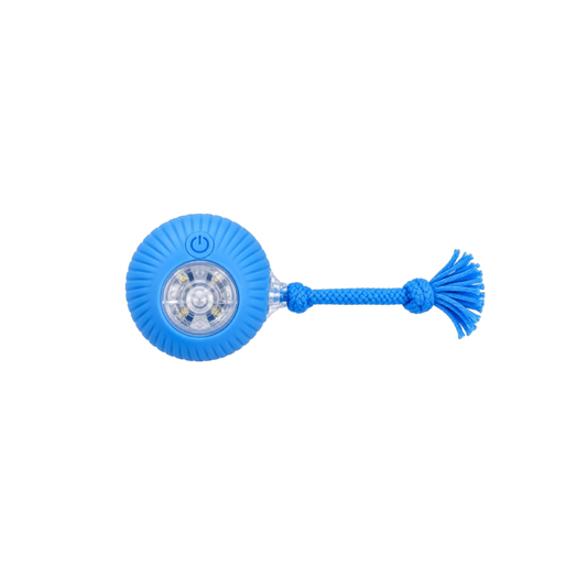 Bertiy Blue Light-Up Rope Ball Interactive Pet Toy for Dogs & Cats