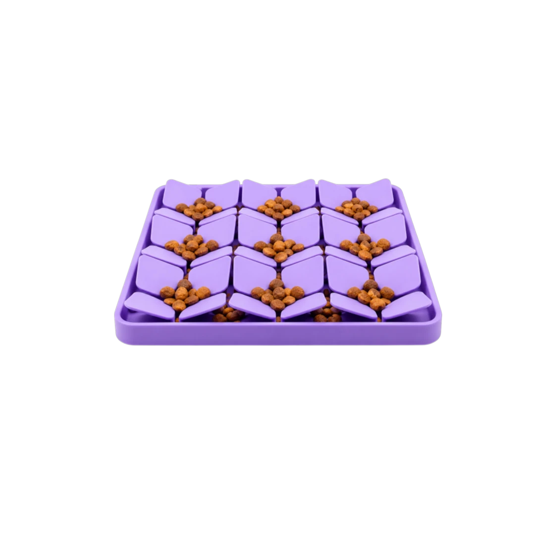 Bertiy Purple Silicone Slow Feeder Mat for Dogs and Cats