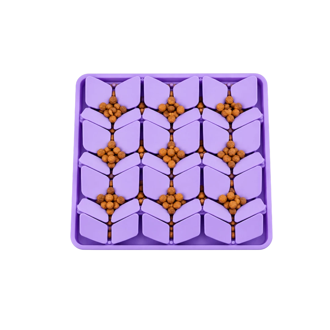 Bertiy Purple Silicone Slow Feeder Mat for Dogs and Cats