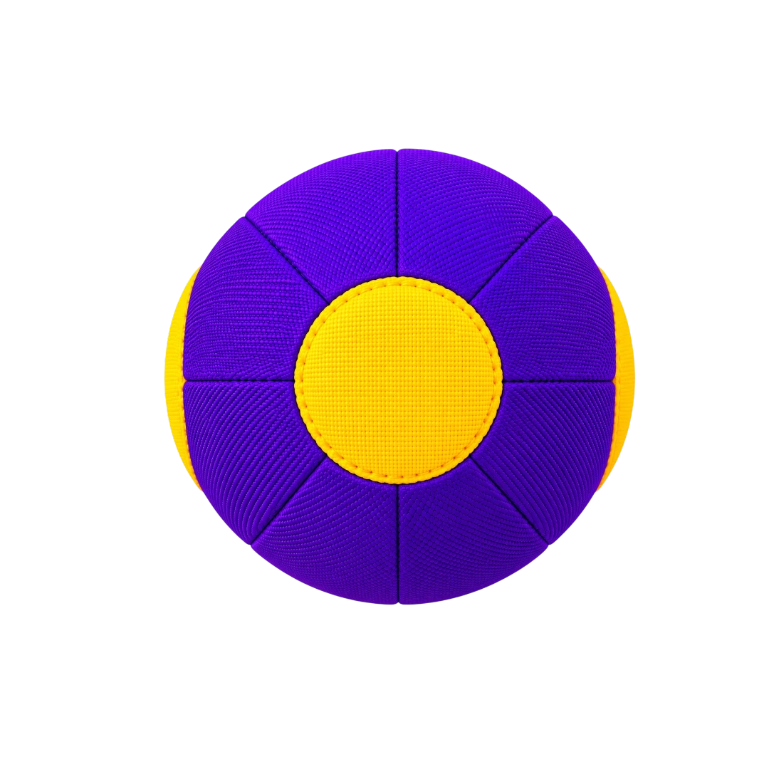Bertiy Purple Yellow Interactive Rope Ball Dog Play Toy