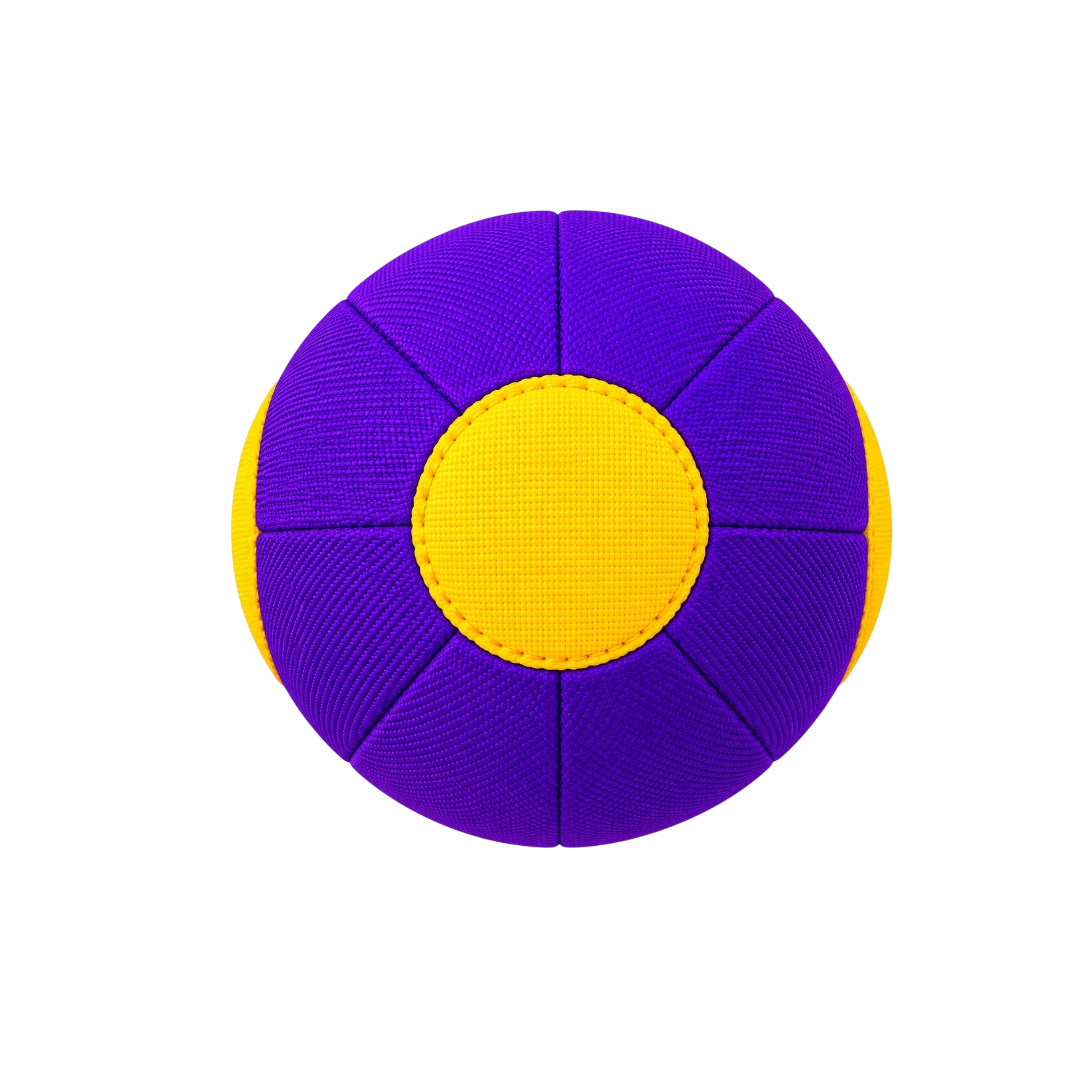 Bertiy Purple Yellow Interactive Rope Ball Dog Play Toy