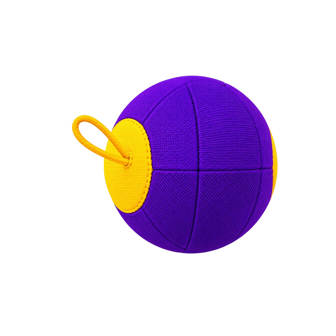 Bertiy Purple Yellow Interactive Rope Ball Dog Play Toy