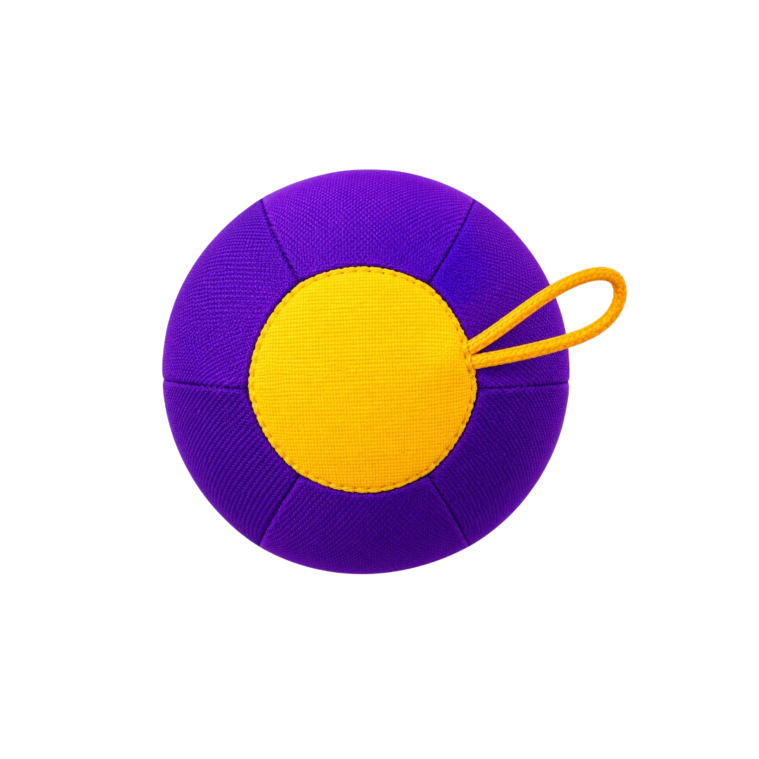 Bertiy Purple Yellow Interactive Rope Ball Dog Play Toy