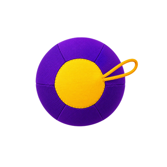Bertiy Purple Yellow Interactive Rope Ball Dog Play Toy
